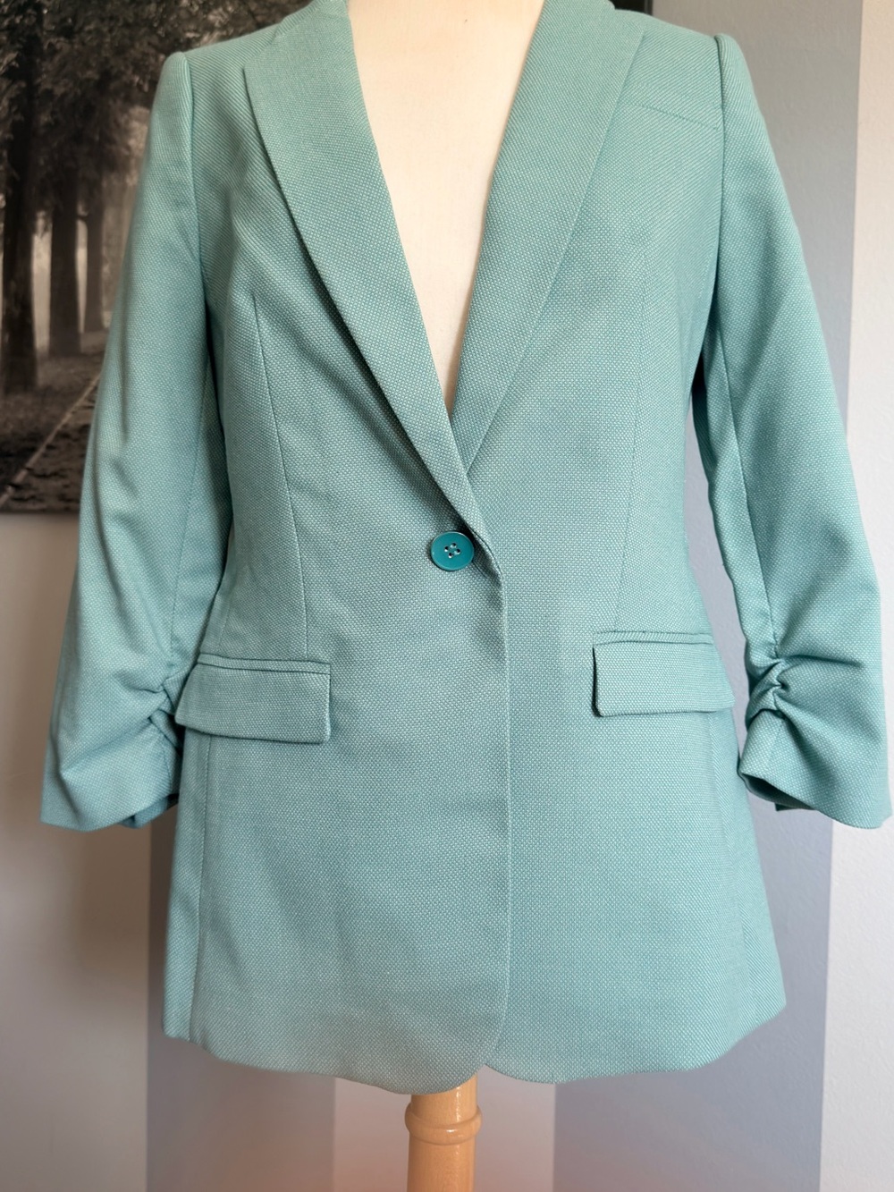 The Limited Seafoam Green Single-Button Blazer